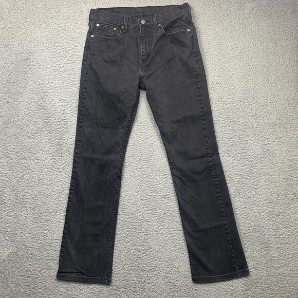 Levis 527 Jeans Mens 32 Black Bootcut Mid Rise Denim - Picture 1 of 15